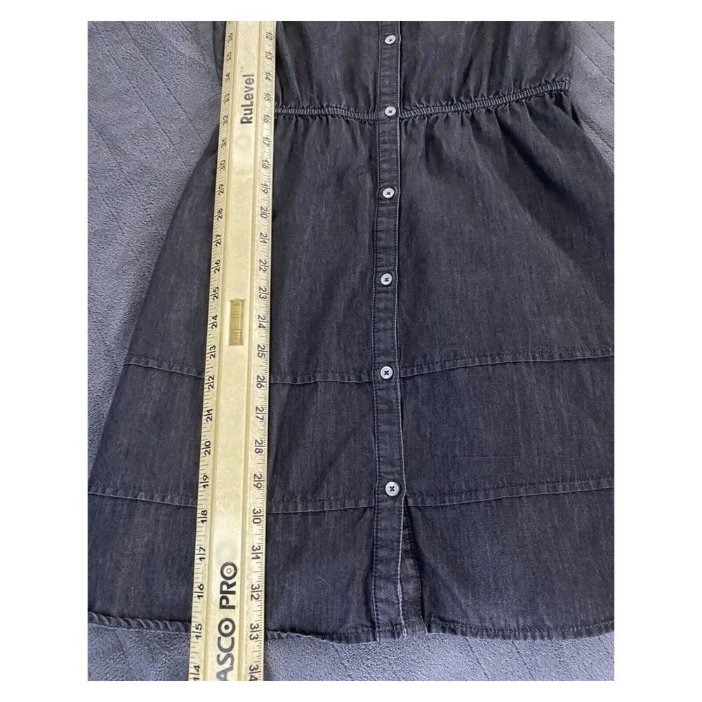 Levi's Sz Lg Levi’s denim shirt dress Y2K casual shirtwaist Black Stone Button - Picture 9 of 9